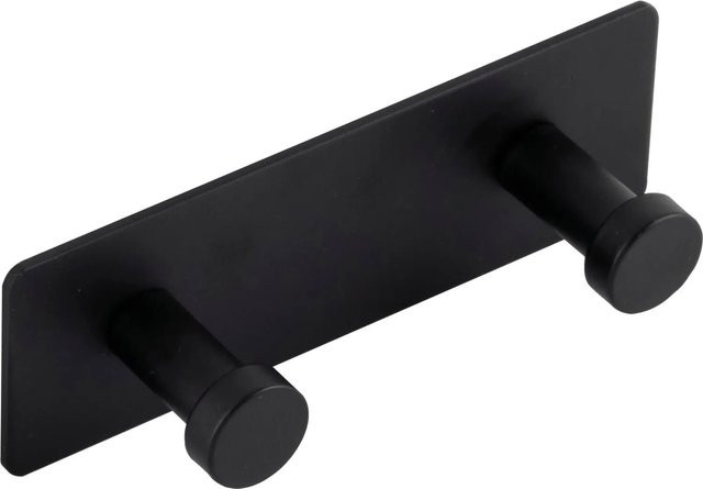 Technik Team Garderobenleiste Gabios aus Stahl mit 2 Haken, Schwarz Matt, Breite: 12 cm - Bild 1