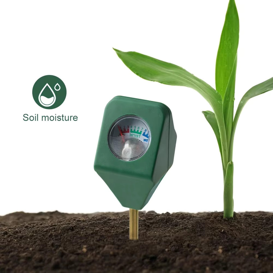 Mini Bodenfeuchtemessgerät aus Metall in Grün für Garten und Pflanzen - Bild 2