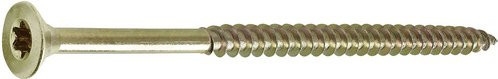 GECCO Spanplattenschrauben aus Stahl mit Torx-Antrieb, goldfarben, 200 Stück, Durchmesser: 5 mm, Länge: 90 mm - Bild 1