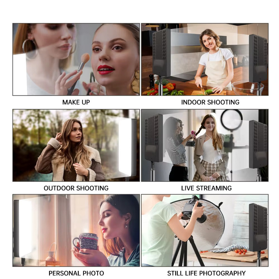 24 Zoll 90W LED Panel Video Licht mit Bi-Color Beleuchtung für Fotografie und Studio, dimmbar in Weiß und Gelb - Bild 3