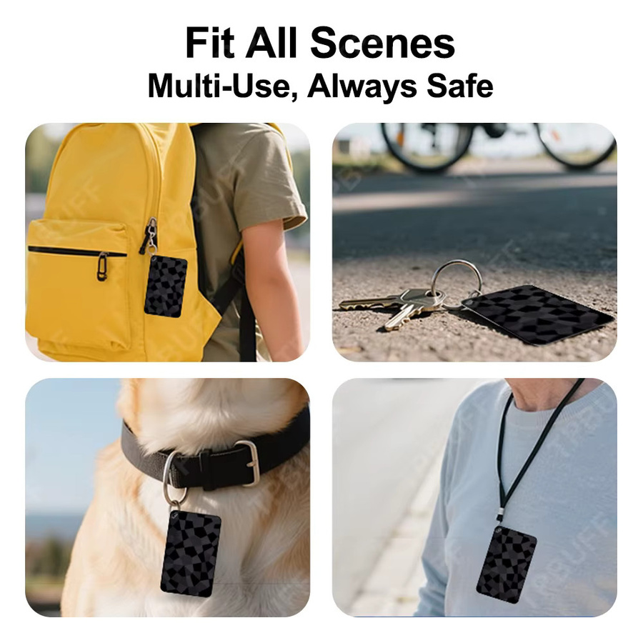 4er-Pack TPBUFF Smart Wallet Tracker Wiederaufladbarer Dual-System-Gegenstandfinder Kompatibel mit Google Find My sowie iOS und Android in Schwarz - Bild 4