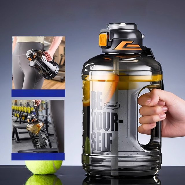 GIANXI Trinkflasche aus Tritan für Kinder und Sport, Blau/Transparent, 1600 ml - Bild 1