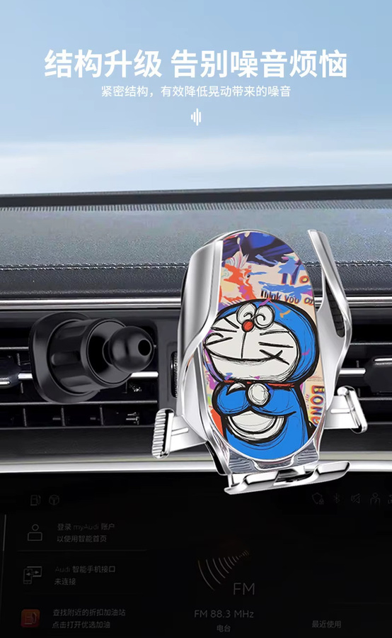 Bandai Doraemon Autotelefonhalter für das Lüftungsgitter mit automatischer Sperre in Multicolour - Bild 5
