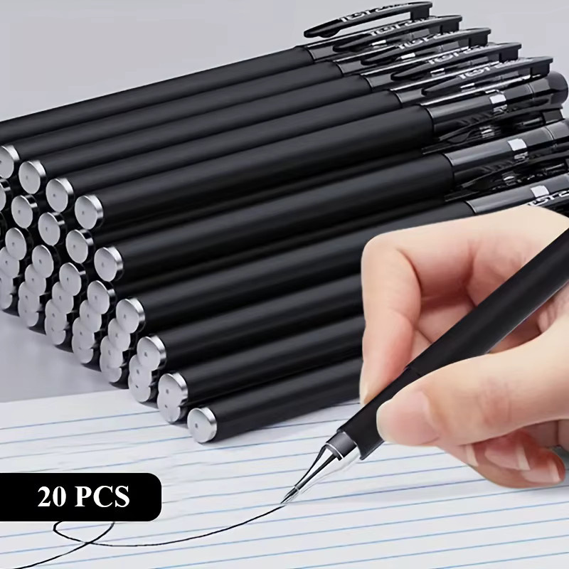 20 Stück schwarze Kugelschreiber mit 0,5 mm Spitze aus Kunststoff für Schule und Büro - Bild 2