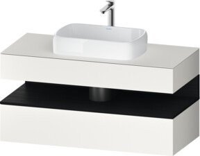 Duravit Waschtischunterschrank Qatego in Weiss und Schwarz mit einer Schublade, B/T/H: 120 x 55 x 60 cm - Bild 1