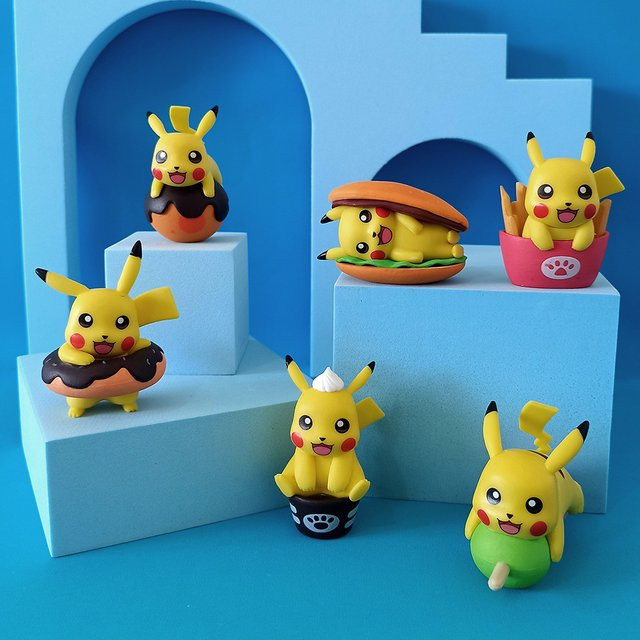 Bandai Pokémon Gourmet Pikachu, 6-teiliges Set, Blindbox, Deko - Bild 1