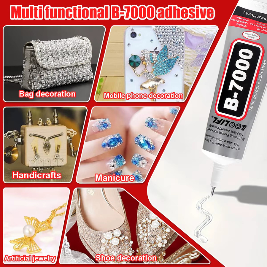 LOOLIFL B7000 Superkleber Transparent für DIY-Projekte, Handy-Reparaturen und Schmuck, geruchlos und entfernbar - Bild 2