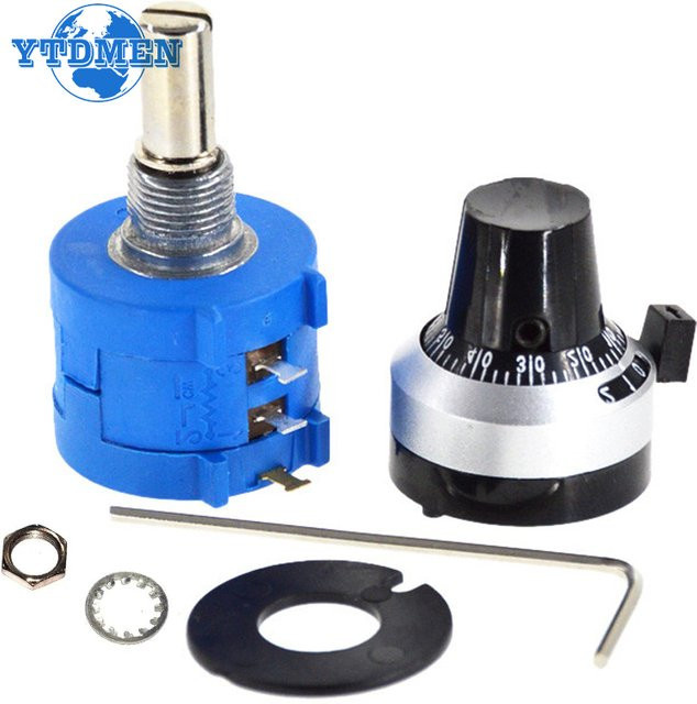 YTDMEN 1 Satz Mehrgangpotentiometer 3590S Kit mit Knopf in Blau mit verschiedenen Widerständen von 100R bis 100K Ohm - Bild 1