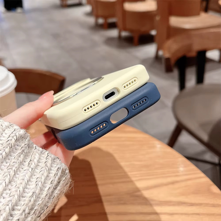 Xeber Magnetische Silikon Handyhülle mit 360-Grad-Ständer für iPhone 17, 16, 15, 14 Pro Max, MagSafe kompatibel, Weiß - Bild 2