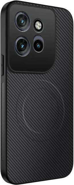 Magnetische Ladehülle mit Kohlefaser-Textur für Motorola Edge 50 40 30 Pro Ultra Neo Fusion Serie in Schwarz - Bild 1
