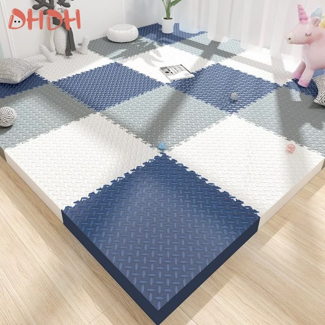 DHDH Baby-Spielmatte aus Polypropylen, 6 Stück Puzzle-Bodenfliesen in Gelb, geometrisches Design für das Kinderzimmer, Dicke: 2,5 cm - Bild 1