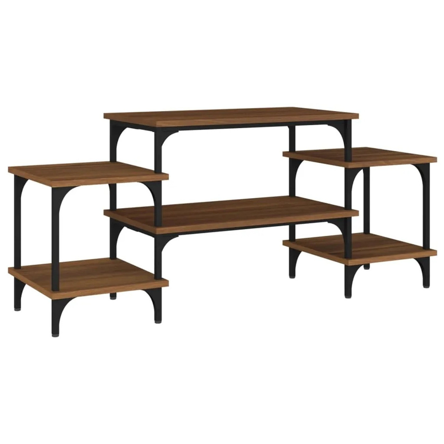 vidaXL TV-Schrank in Braun Eichen-Optik aus Holzwerkstoff und Stahl, B/T/H: 117 x 35 x 52 cm - Bild 2