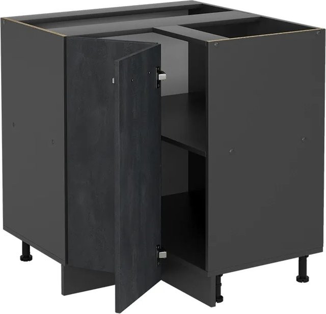 Vicco Eckunterschrank R-Line in Schwarz Beton/Anthrazit und Eiche - Bild 1