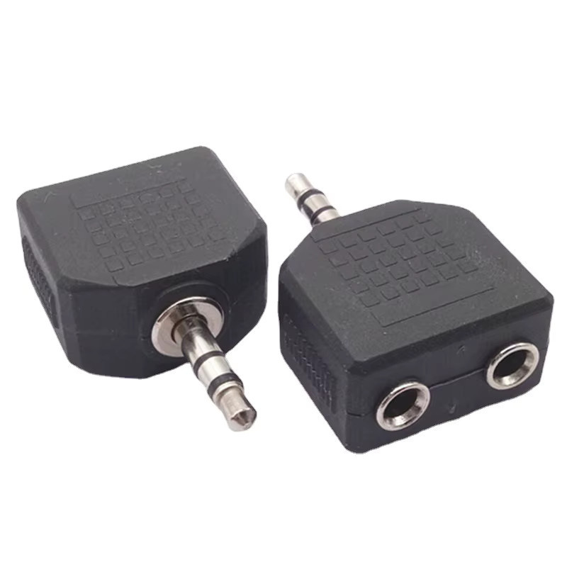 FRHY 4er-Set 3,5 mm Y-Splitter Stereo-Audio-Adapter Stecker auf Dual-Buchse in Schwarz für Kopfhörer, MP3-Player und Lautsprecher - Bild 2