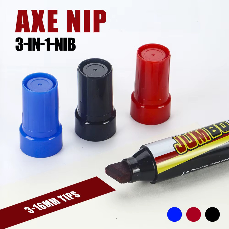 Farbmarker Set mit 3-16 mm Stiftspitzen in Schwarz, Rot und Blau, wasserfeste und schnell trocknende Permanentmarker für Büro und Schule - Bild 3