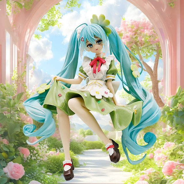 Bandai Hatsune Miku Figur, Vierblättrige Kleeblatt-Blumenfee, 14cm - Bild 1