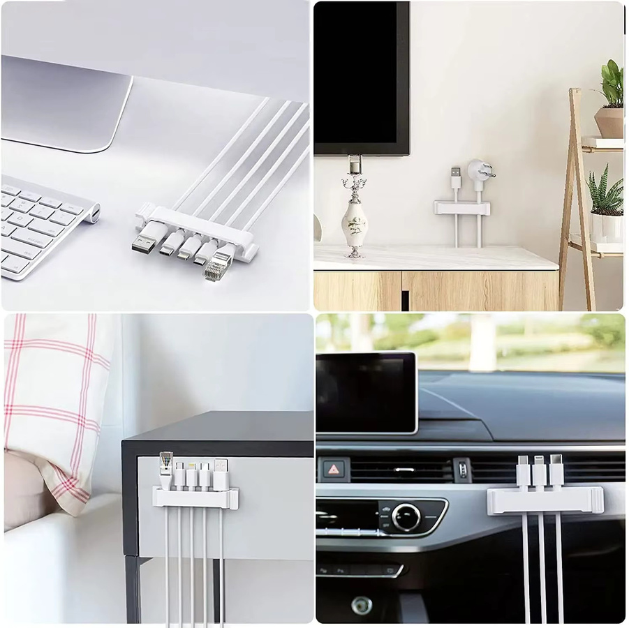 Selbstklebende Kabelmanagement-Clips in Weiß für Ethernet-LAN-Kabel, Kabel-Organizer und Drahtklemmen für Auto, TV, PC und Heimbüro - Bild 3