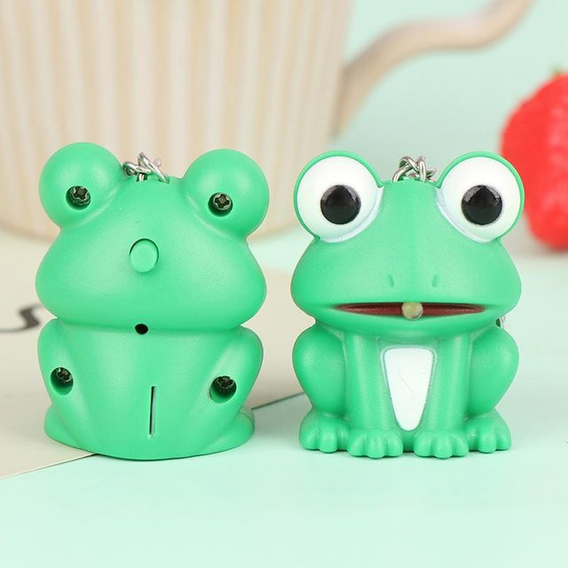 Schlüsselanhänger Frosch, LED-Licht, Sound, Kinder - Bild 1