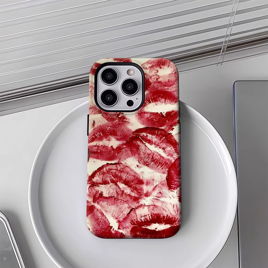Kiss Imprints Handyhülle für iPhone 17 16 15 14 13 12 11 Pro Max Plus mit doppelschichtiger Rückseite - Bild 4