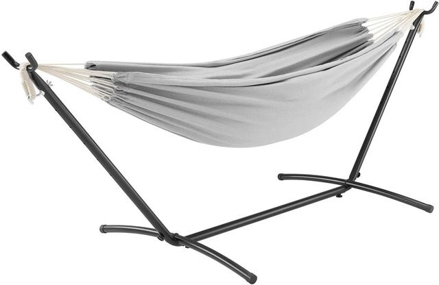 Juskys Hängematte Paya mit Gestell aus Stahl in Hellgrau, B/T/H: 281 x 107 x 96 cm - Bild 1