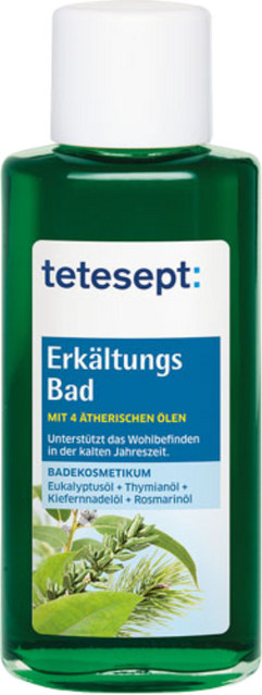 tetesept Erkältungsbad, 125 ml, mit Eukalyptus-, Thymian-, Kiefernnadel- und Rosmarinöl - Bild 1