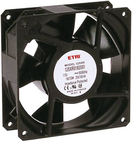 Ecofit Axiallüfter 125XR0182000 Schwarz, 115 V/AC, 2640 l/min, B/T/H: 119 x 119 x 38,9 mm - Bild 1