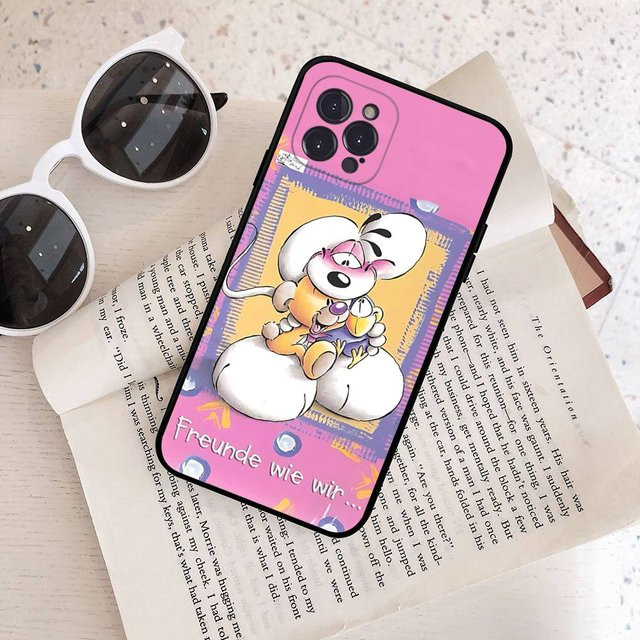 Diddl Cartoon Handyhülle für iPhone 15, 16, 17 Pro Max Plus und andere Modelle, Multicolor - Bild 1