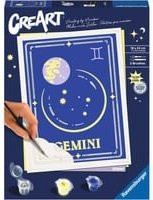 Ravensburger CreArt Malset Sternzeichen Zwillinge in Silber für Jugendliche und Erwachsene - Bild 1