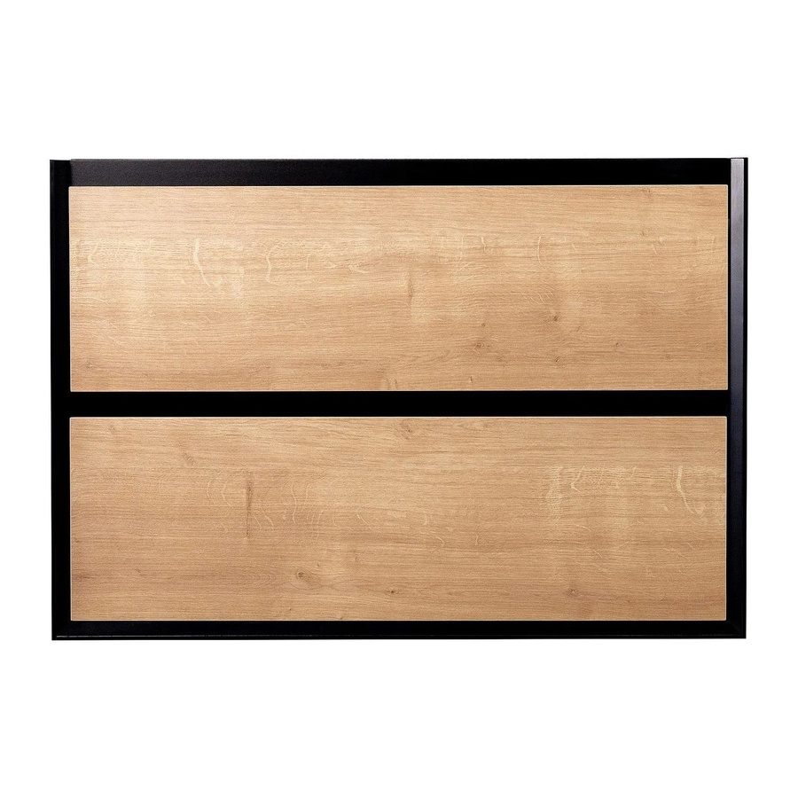 Waschbeckenunterschrank Lannick Wandmontage Schwarz und Naturfarben Hell Breite: 80 cm - Bild 2