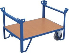 VARIOfit Rollplatte mit 2 Stirnwänden in Blau und Stahl, B/T: 100 x 70 cm - Bild 1