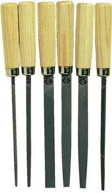 C.K Nadelfeilensatz 6-teilig mit gewachsten Holzgriffen in Multicolor - Bild 1