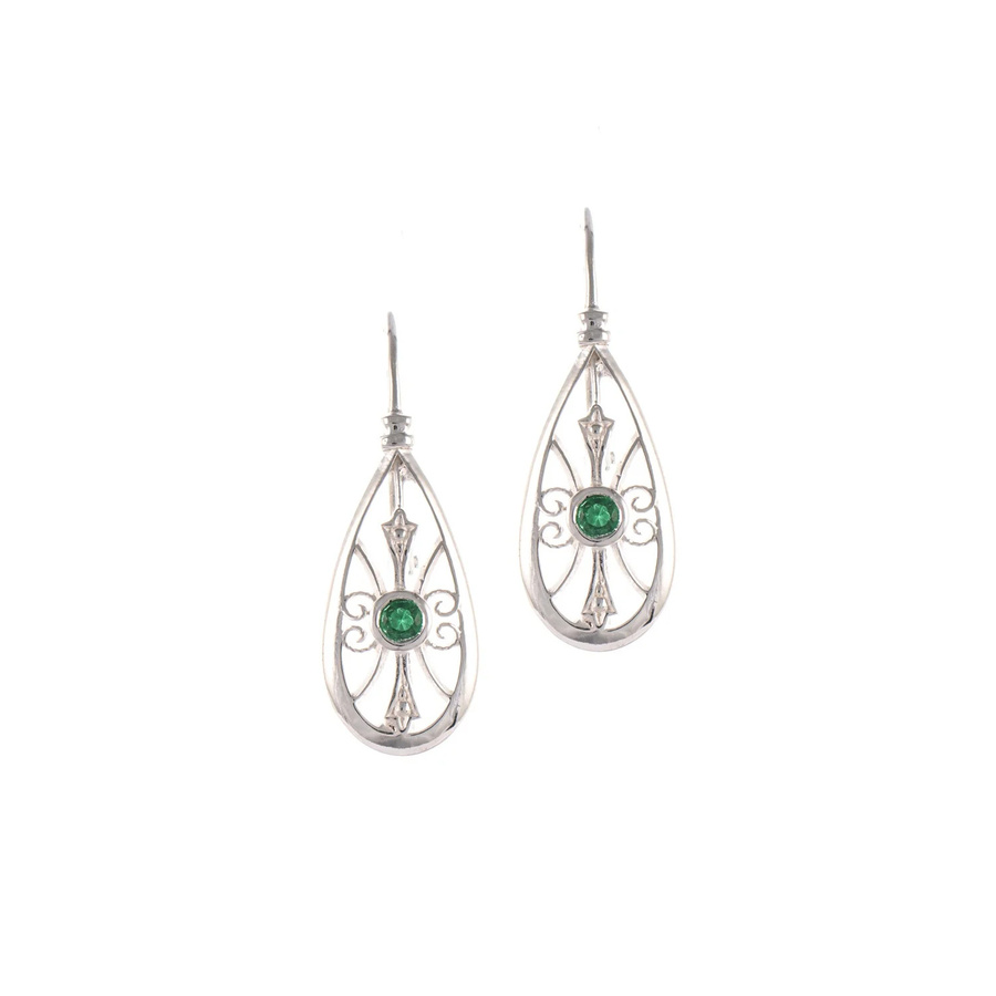 Ohrringe Dirndl Funkeln, 925 Silber, Zirkonia grün, Damen - Bild 1