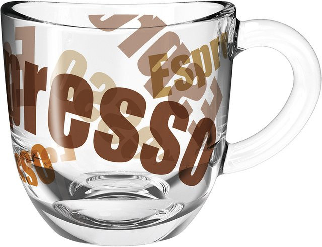 Espressotasse Leonardo Napoli aus Glas, transparent/multicolour, stapelbar, mikrowellen- und spülmaschinenfest - Bild 1
