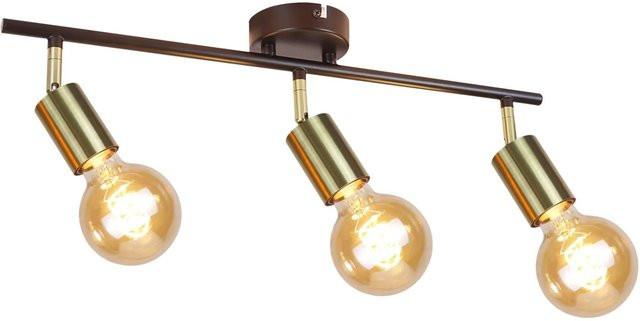 NETTLIFE Deckenstrahler aus Metall in Gold/Messing mit 3x E27 Fassungen, verstellbar und modern - Bild 1