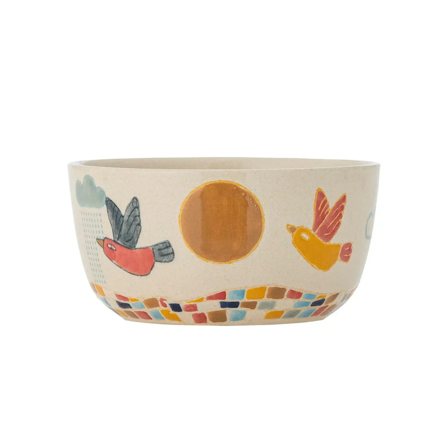 Bloomingville Mini Colorine Schale aus Steingut in Beige, Durchmesser: 12 cm - Bild 1