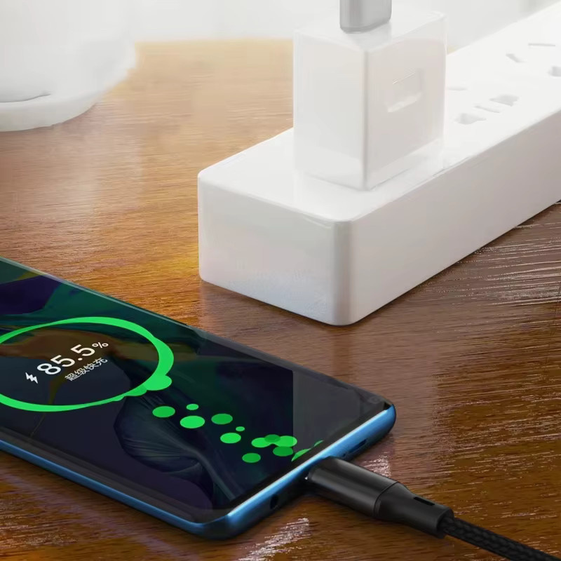 NNBILI USB auf USB-C Y-Splitter Schnellladekabel 5A in Rot - Bild 3