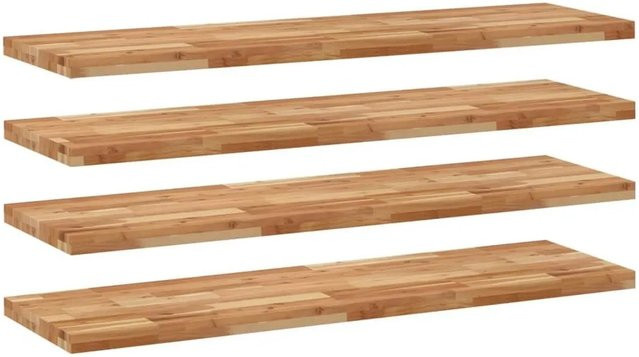 vidaXL Schweberegale Set 4 Stück aus Akazien-Massivholz, Ölbehandelt, Braun, B: 120 cm, T: 40 cm, H: 4 cm - Bild 1