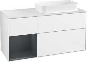 V&B Waschtischunterschrank Finion mit Wandbeleuchtung, Farbe: Weiß lackiert, B/T/H: 120 x 60 cm - Bild 1