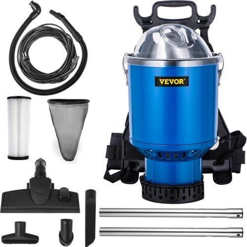 VEVOR Rucksack-Staubsauger 5-in-1 mit HEPA-Filtration, Blau, 3,4 l - Bild 1