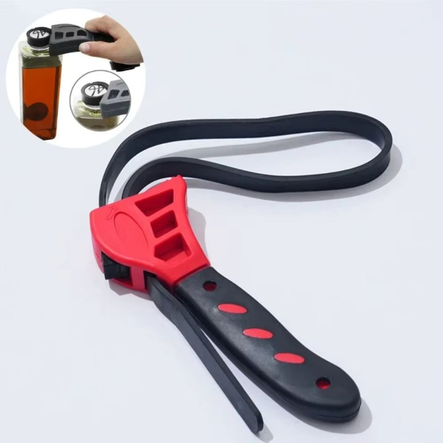 Verstellbarer 6-Zoll-Riemen-Schraubenschlüssel als Ölfilter-Abzieher und Riemen-Spanner in Rot - Bild 4