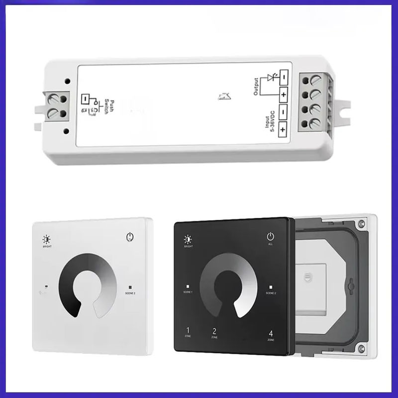 CENFAYA V1 LED-Dimmer Set mit 2,4 G RF-Fernbedienung und Touch-Schalter für einfarbige LED-Streifen, 1 Kanal, 4 Zonen, kompatibel mit 5 V, 12 V, 24 V und 36 V - Bild 5