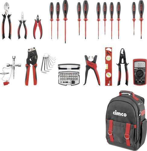 Cimco Ergo Starter 170405 Werkzeug-Rucksack, Schwarz, B/T/H: 37,0 x 21,0 x 49,0 cm - Bild 1