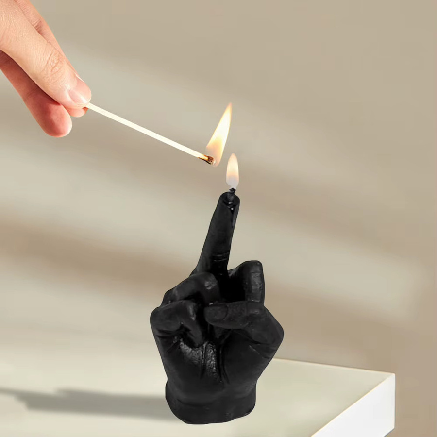 VAKIND Duftkerze in Mittelfinger-Form, schwarze Motivkerze für Zuhause und Schlafzimmer - Bild 3