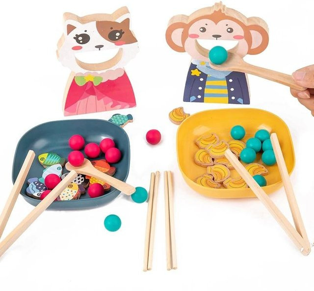 Tlewj Montessori Eltern-Kind-Interaktion Spielhaus, Lernspielzeug, Holz, ab 2 Jahre - Bild 1