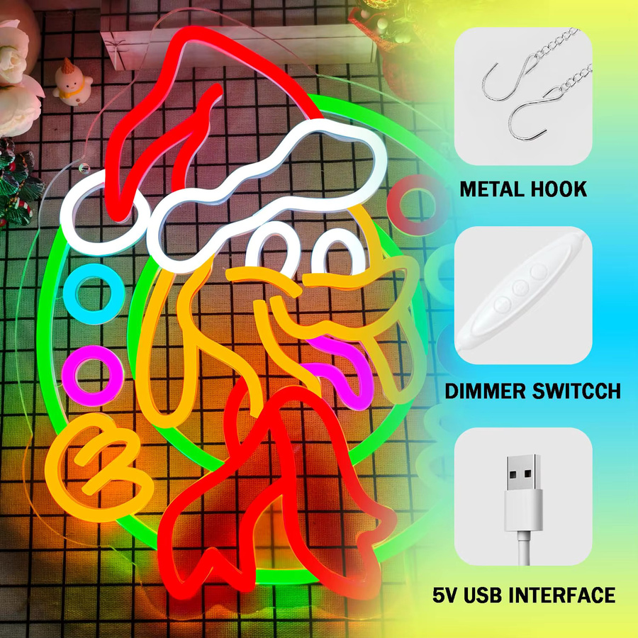 Dimmbares Frohe Weihnachten Neonschild in Multicolour zur Wanddekoration für Wohnzimmer und Schlafzimmer - Bild 3