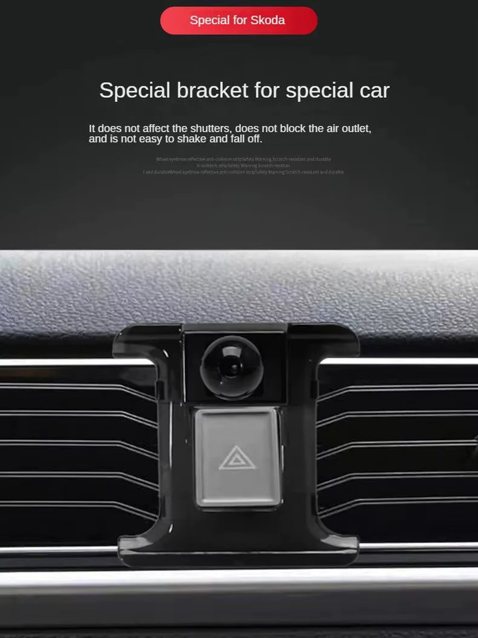 SNBLO Smartphone Halterung für Skoda Octavia, Superb, Rapid und Kamiq/Kodiaq, Handyhalterung für das Fahrzeug-Interieur, Schwarz - Bild 6