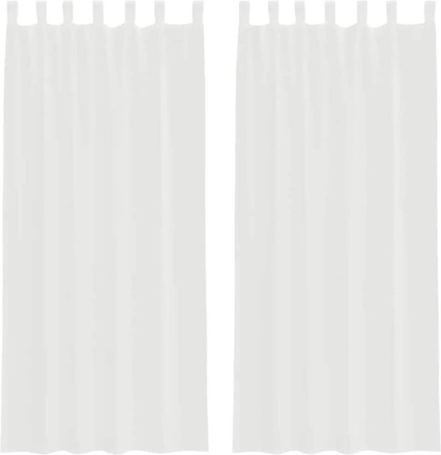 vidaXL Voile Vorhänge mit Schlaufen, 2 Stück, Weiß, B: 140 cm, H: 225 cm - Bild 1