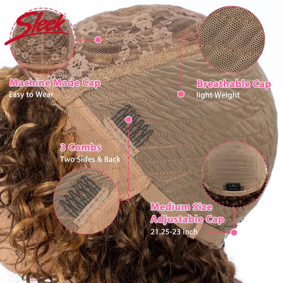 Sleek Brasilia Nische Jerry Curly Highlight Perücke, rot, blonde, Echthaar - Bild 4