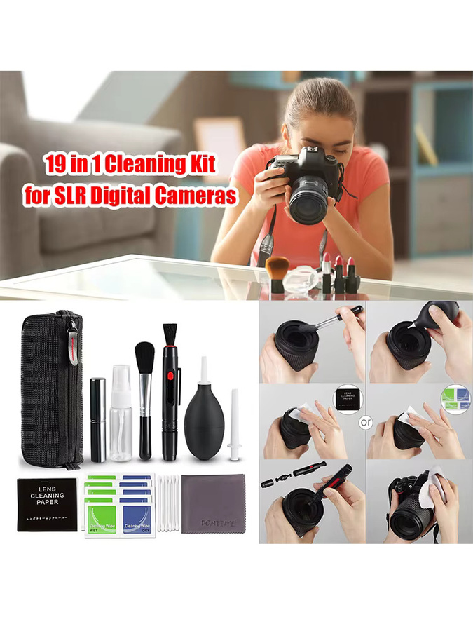 ALLOET Kamera Reinigungsset in Schwarz mit Staubentfernungs-Set, Reinigungsstift und Bürsten-Kit für DSLR-Objektive und Digitalkamera-Sensoren - Bild 5