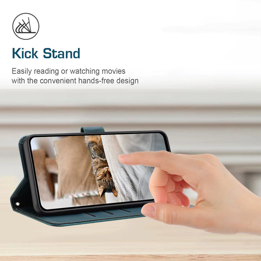 Leder Handyhülle mit Katzen-Design für Motorola Edge 60 50 40 Pro und Moto G-Serie in Lila - Bild 3